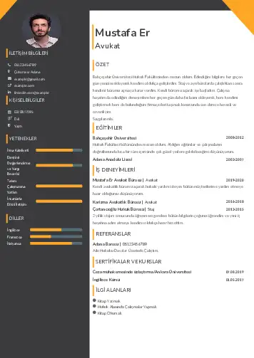 Avukat Cv Örnekleri cv indir